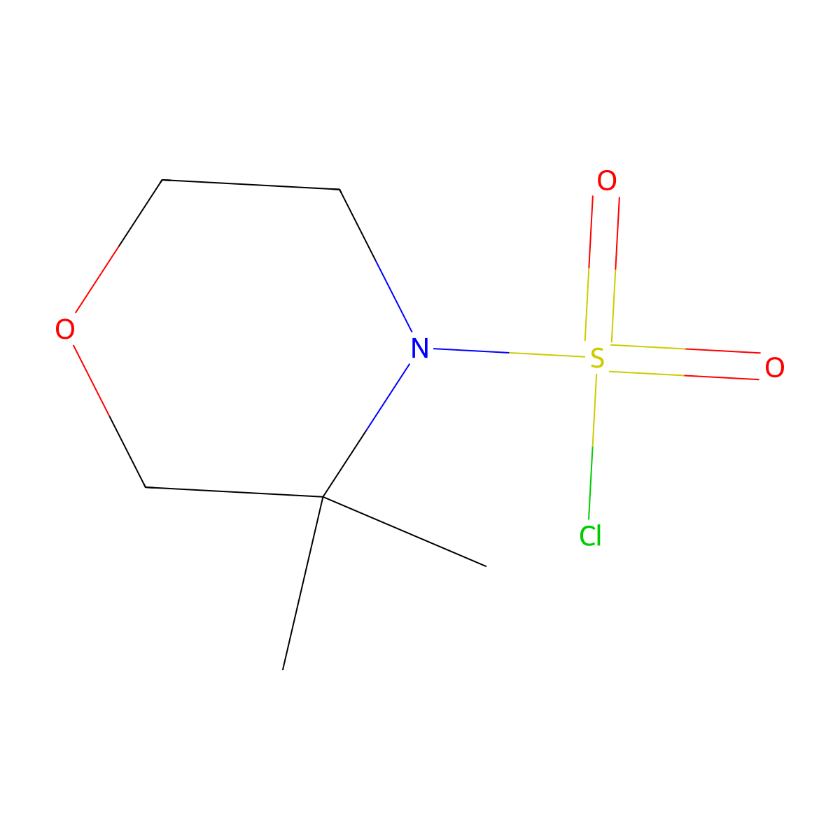 3,3-Dimethylmorpholine-4-sulfonyl chloride molecular structure, CAS 1247520-40-6