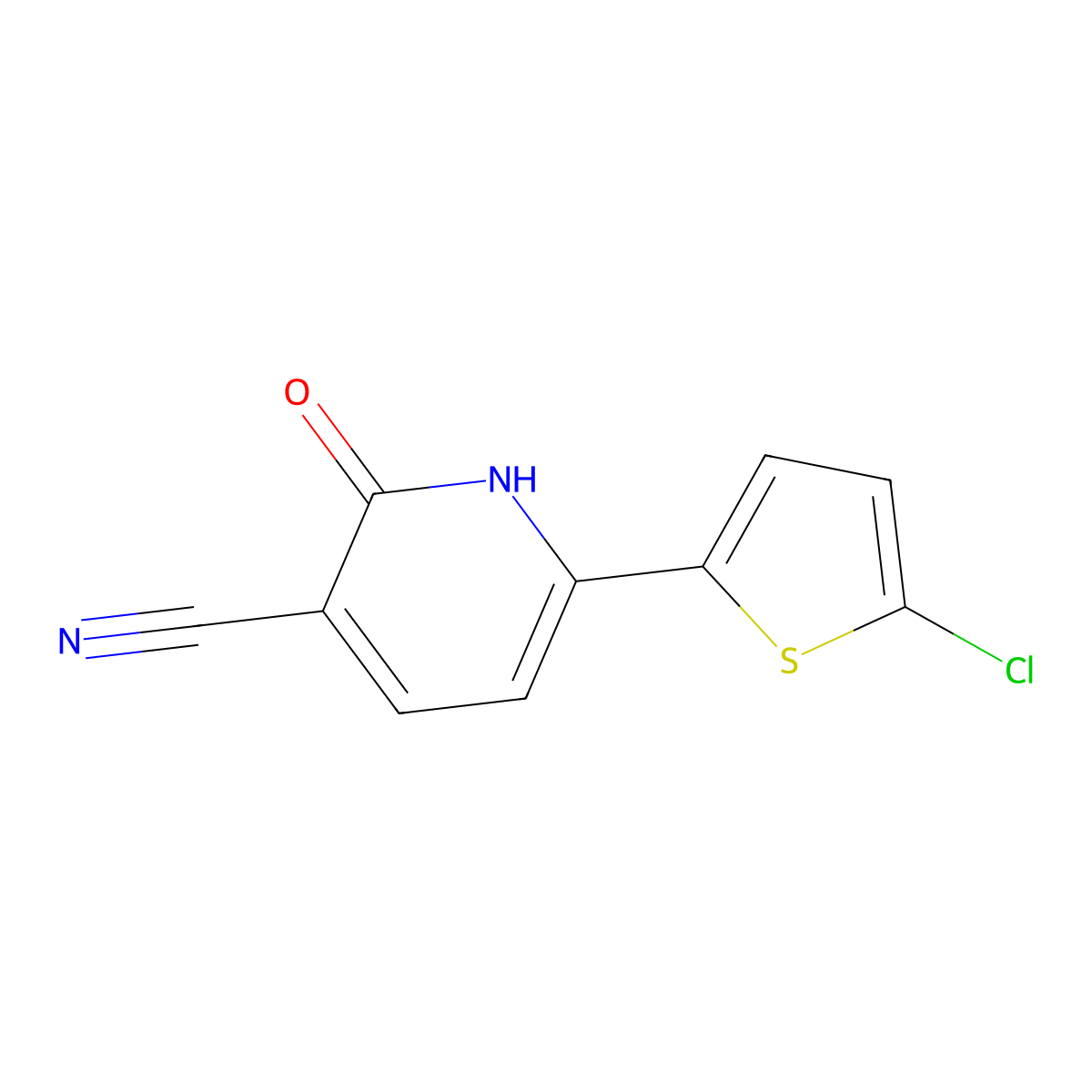 6-(5-Chlorothiophen-2-yl)-2-hydroxypyridine-3-carbonitrile molecular structure, CAS 1247521-01-2