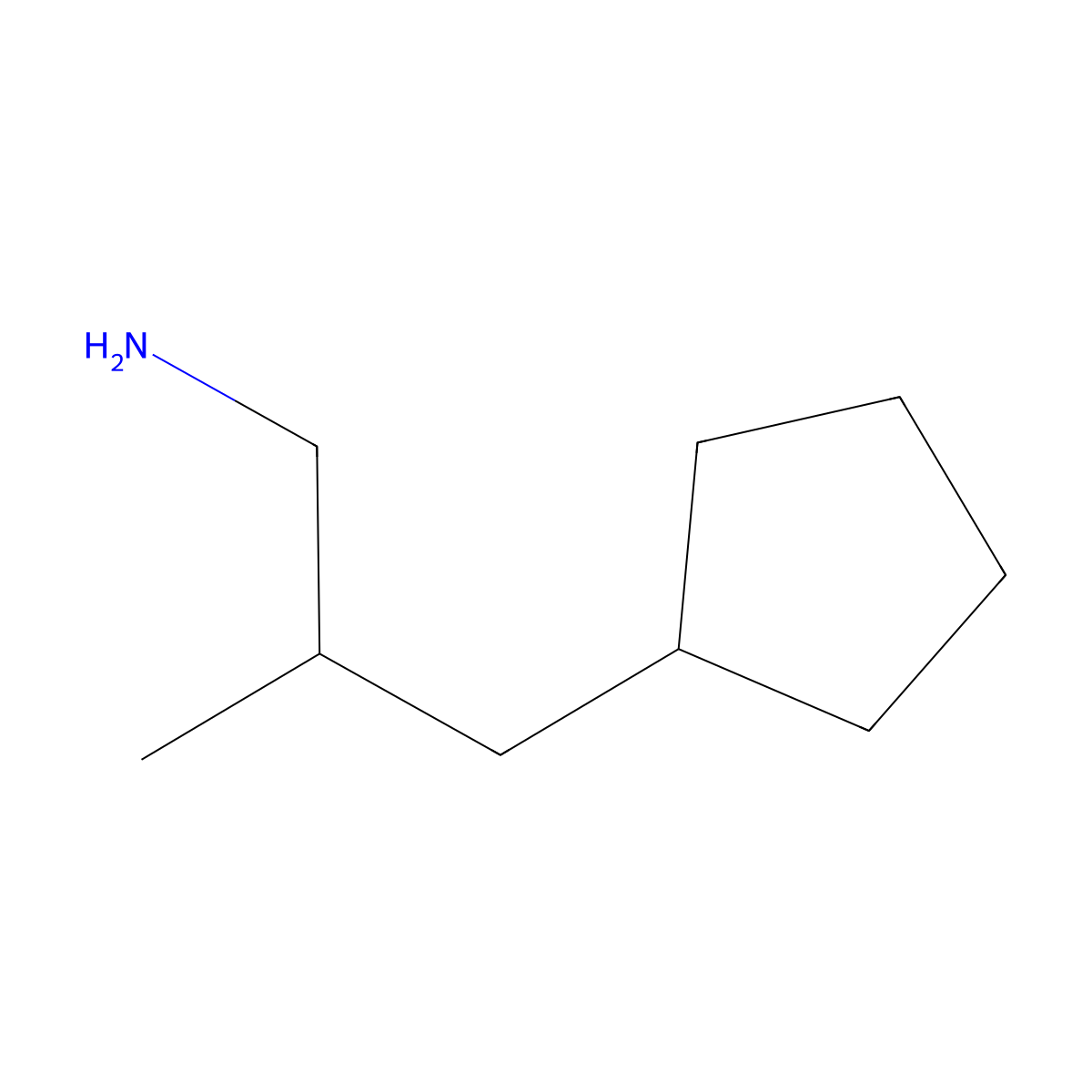 3-Cyclopentyl-2-methylpropan-1-amine molecular structure, CAS 1247521-28-3