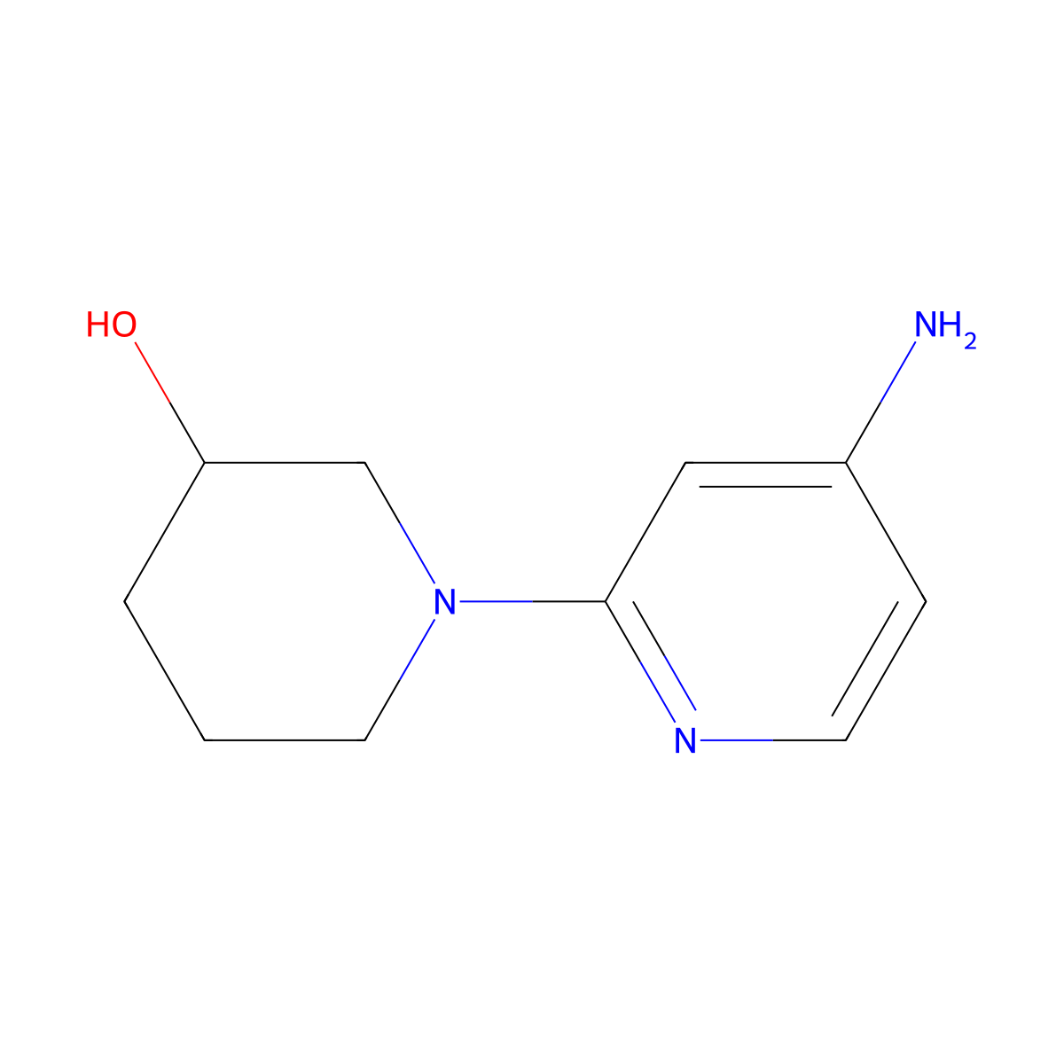 1-(4-Aminopyridin-2-yl)piperidin-3-ol molecular structure, CAS 1247521-45-4