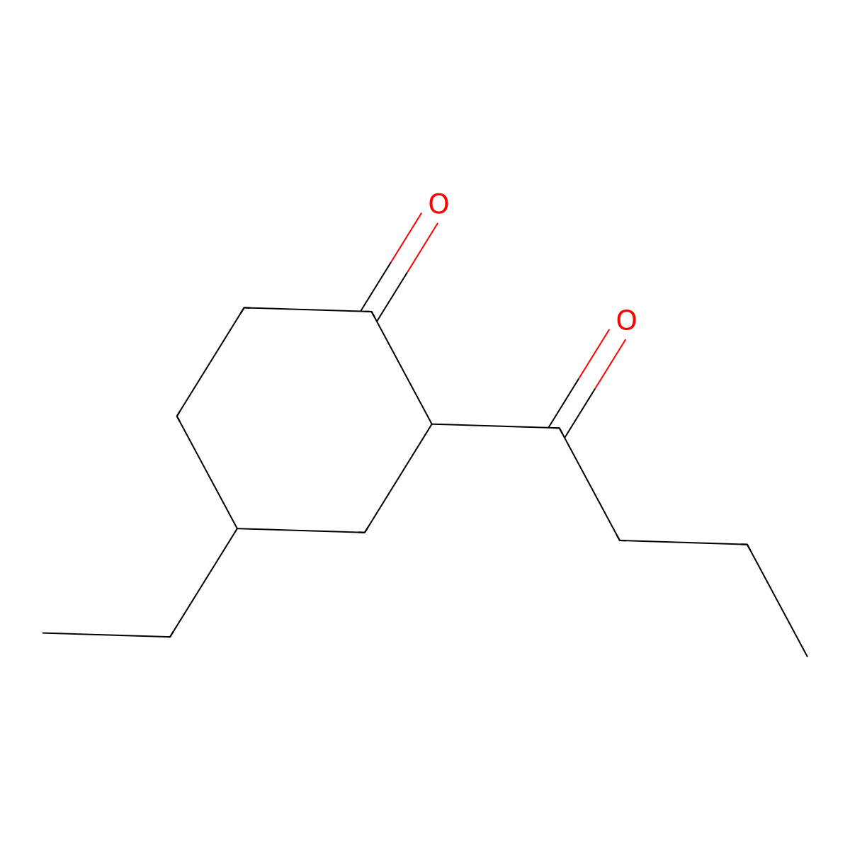 2-Butanoyl-4-ethylcyclohexan-1-one molecular structure, CAS 1247523-61-0