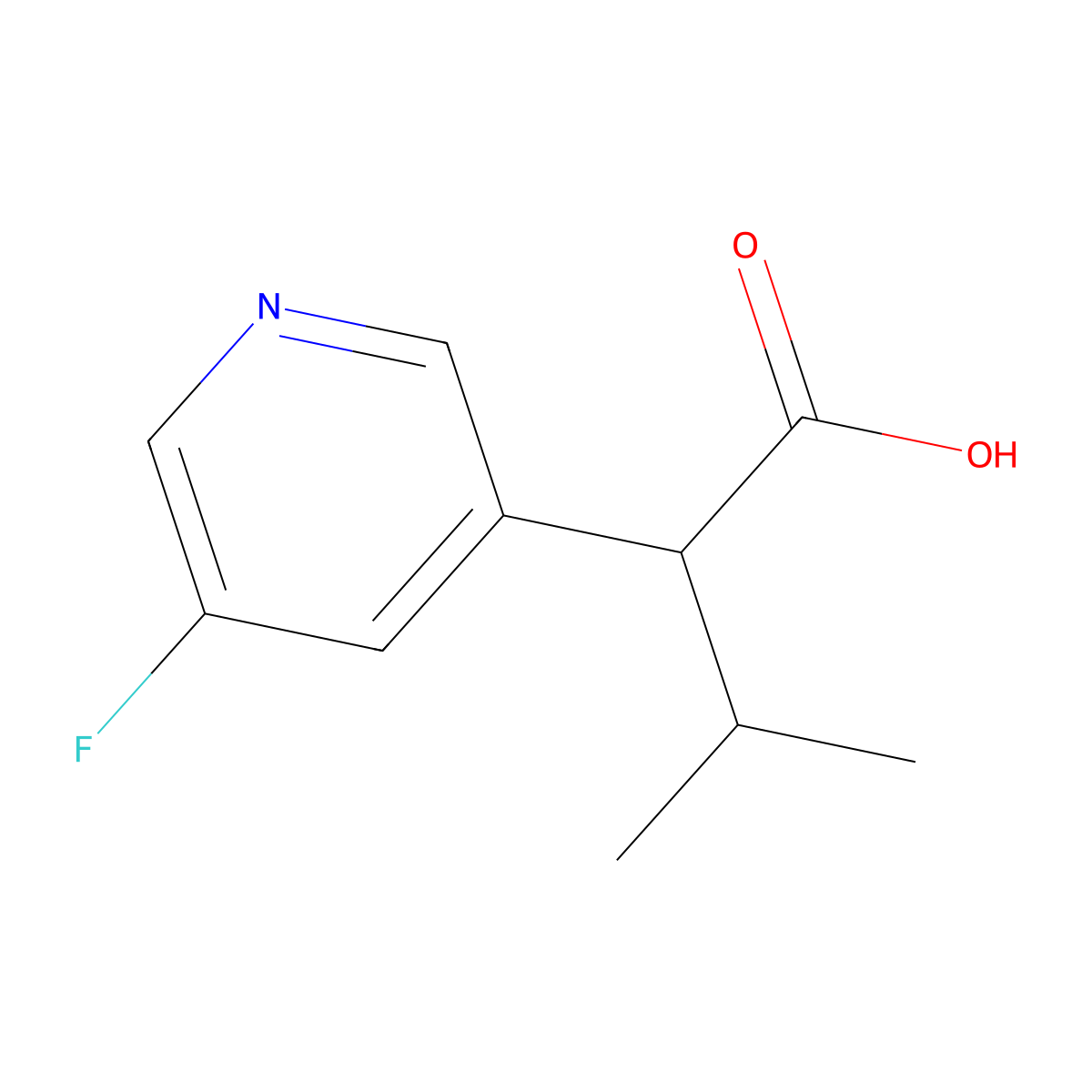2-(5-Fluoropyridin-3-yl)-3-methylbutanoic acid molecular structure, CAS 1247525-59-2