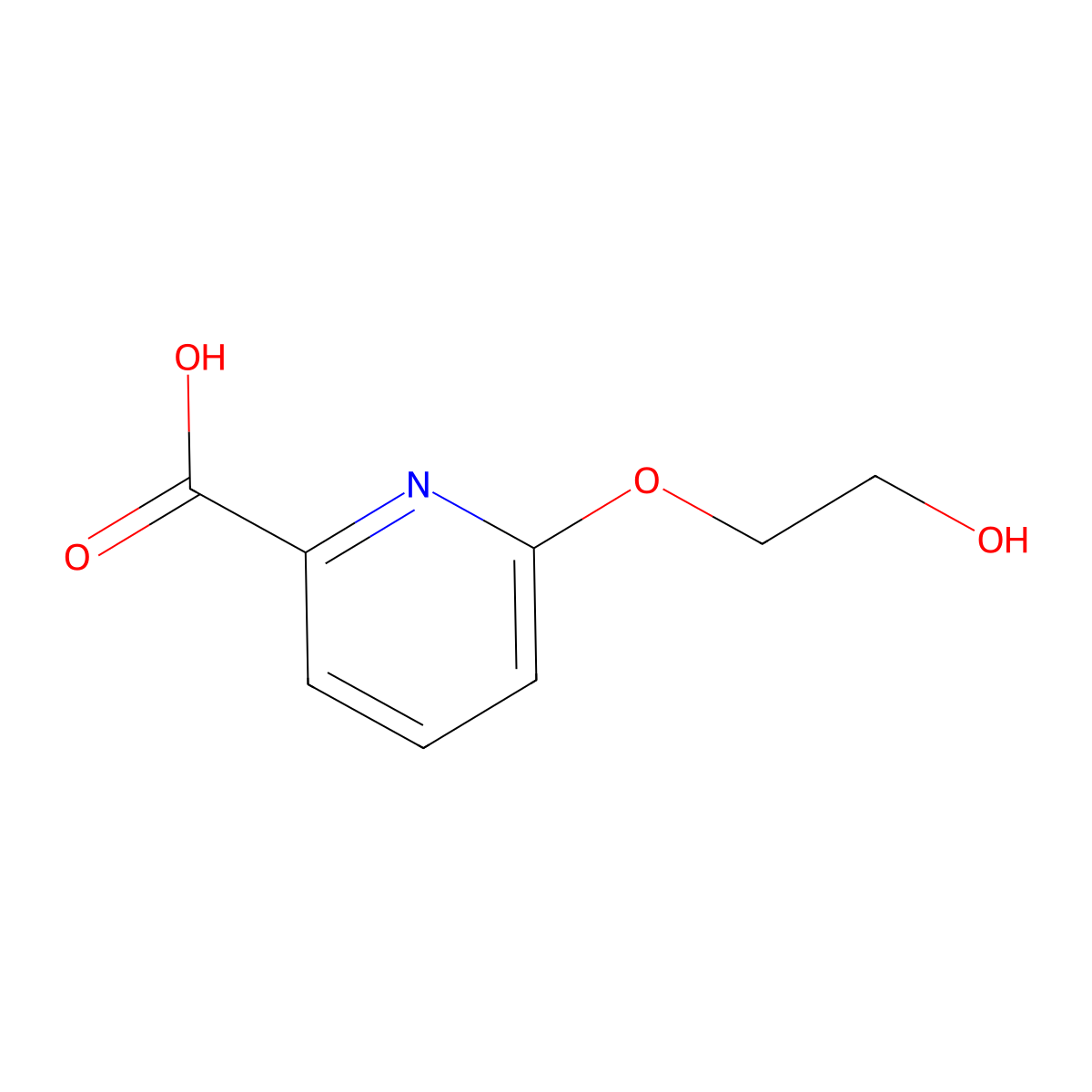 6-(2-Hydroxyethoxy)pyridine-2-carboxylic acid molecular structure, CAS 1247526-35-7