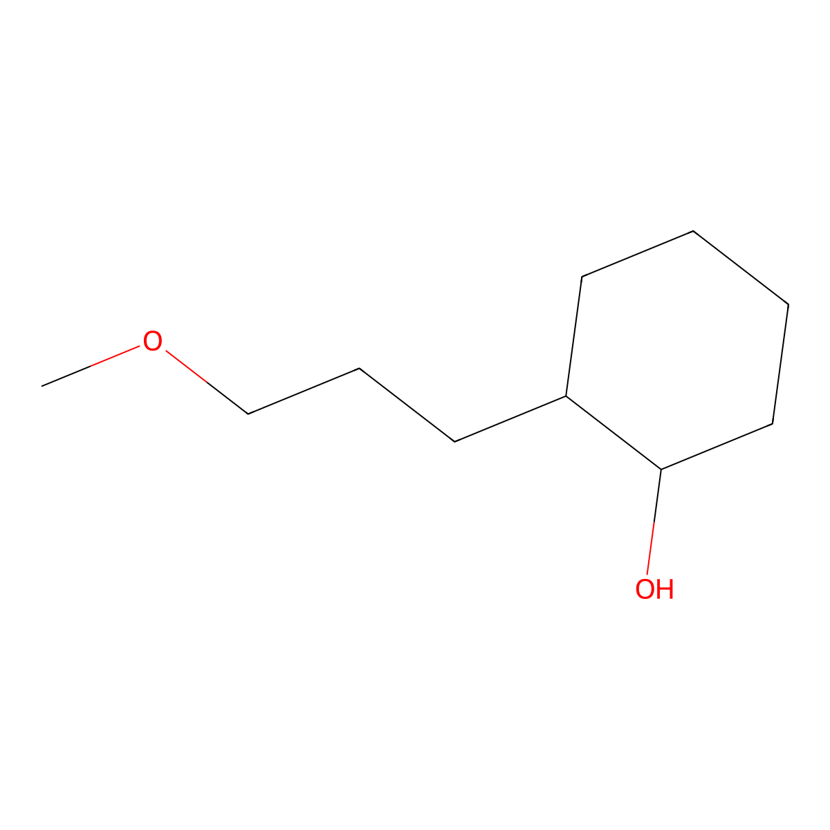 2-(3-Methoxypropyl)cyclohexan-1-ol molecular structure, CAS 1247527-08-7