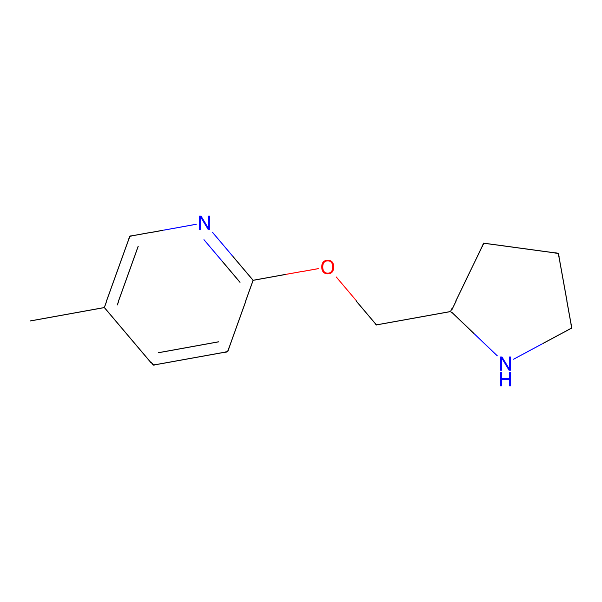 5-Methyl-2-[(pyrrolidin-2-yl)methoxy]pyridine molecular structure, CAS 1247527-69-0