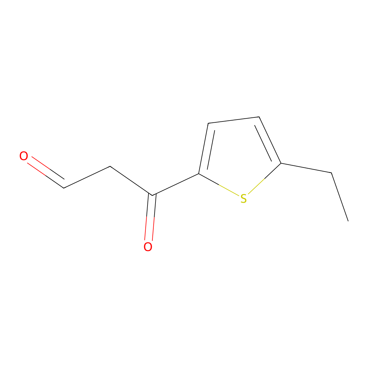 3-(5-Ethylthiophen-2-yl)-3-oxopropanal molecular structure, CAS 1247528-04-6