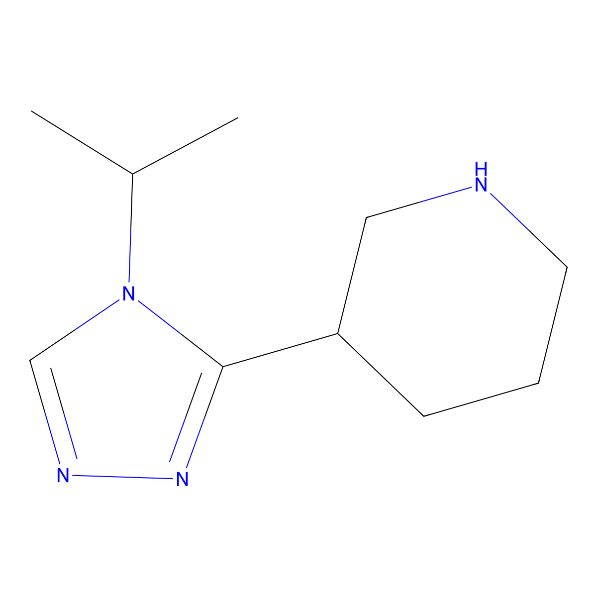3-[4-(propan-2-yl)-4H-1,2,4-triazol-3-yl]piperidine molecular structure, CAS 1247531-55-0