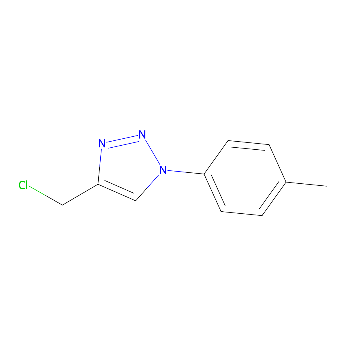 4-(chloromethyl)-1-(4-methylphenyl)-1H-1,2,3-triazole molecular structure, CAS 1247531-63-0