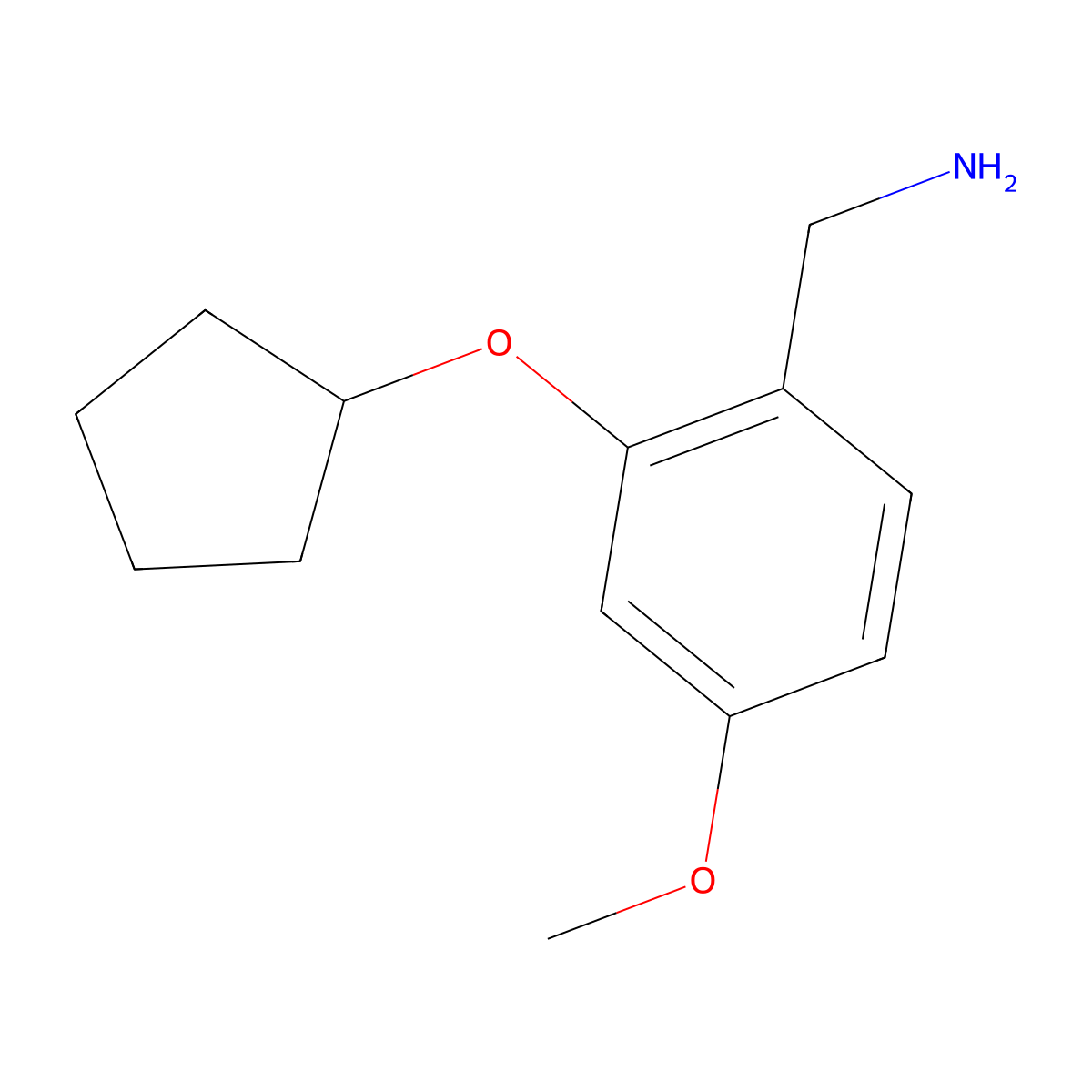 [2-(Cyclopentyloxy)-4-methoxyphenyl]methanamine molecular structure, CAS 1247532-89-3