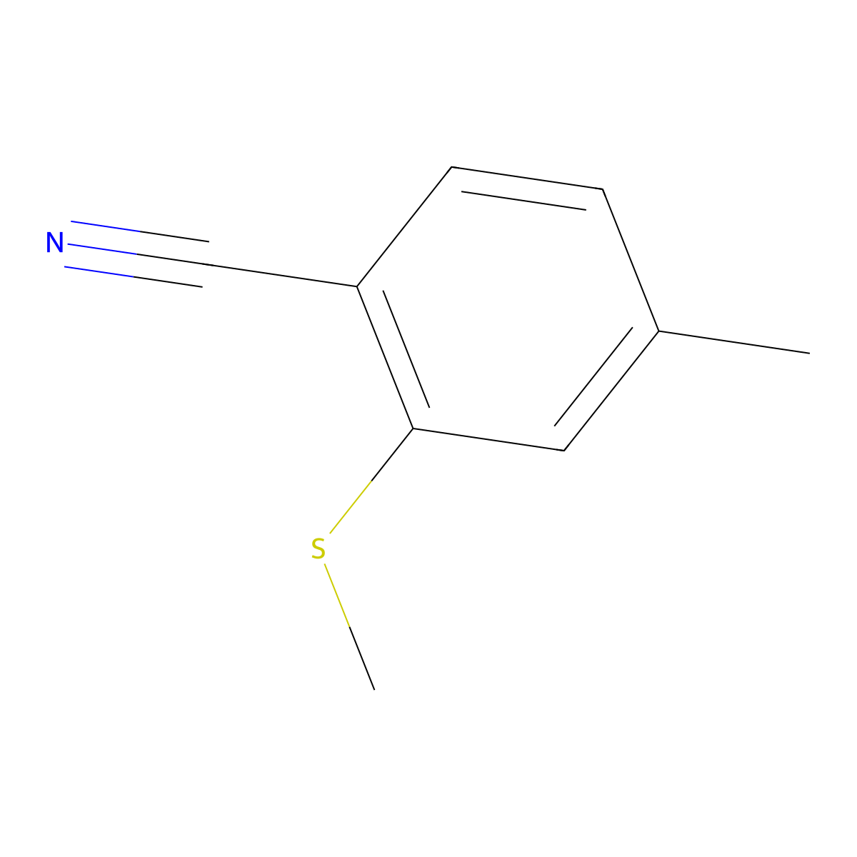 4-Methyl-2-(methylsulfanyl)benzonitrile molecular structure, CAS 1247534-24-2