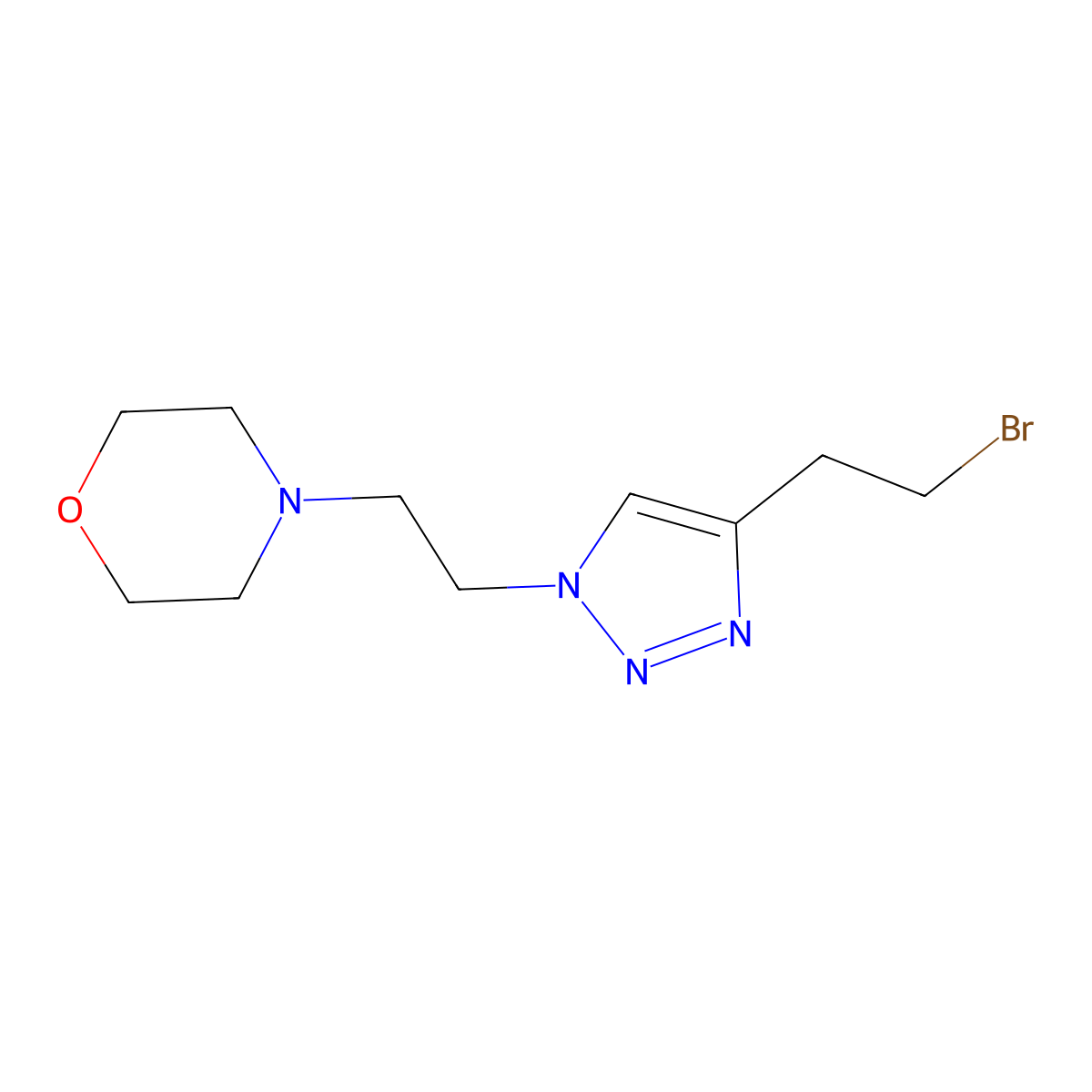4-(2-(4-(2-Bromoethyl)-1h-1,2,3-triazol-1-yl)ethyl)morpholine molecular structure, CAS 1247534-30-0