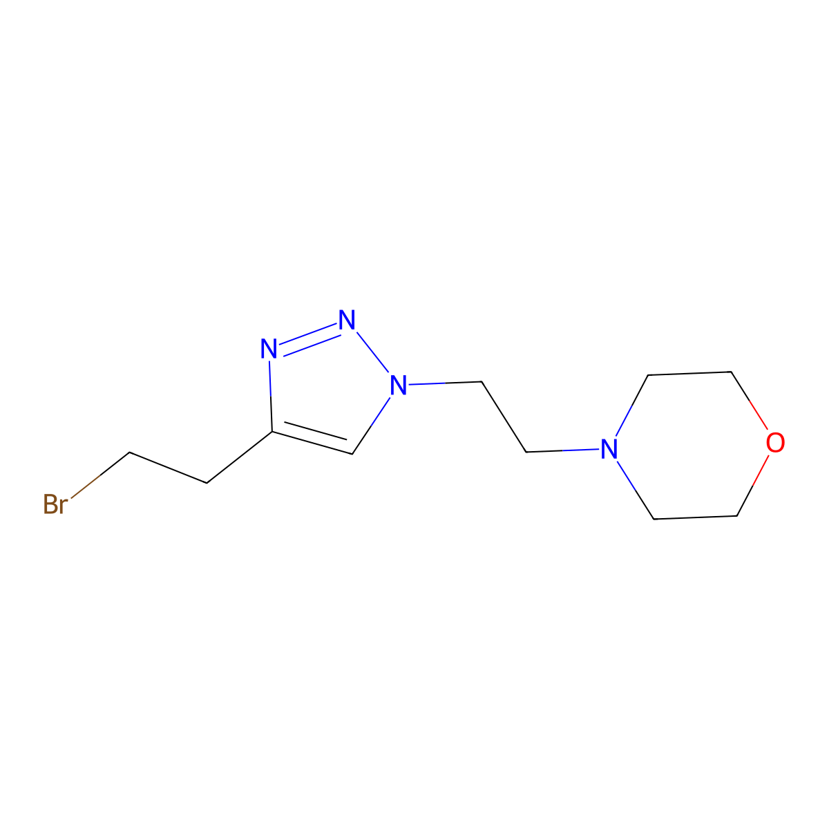 4-(2-(4-(2-Bromoethyl)-1h-1,2,3-triazol-1-yl)ethyl)morpholine molecular structure, CAS 1247534-30-0