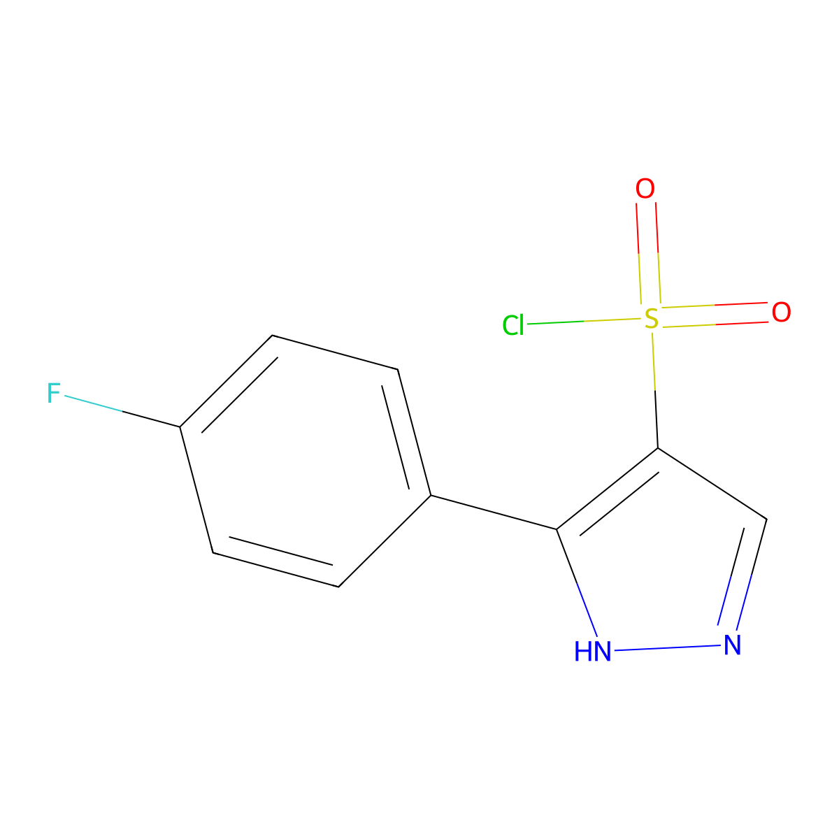 3-(4-Fluorophenyl)-1h-pyrazole-4-sulfonyl chloride molecular structure, CAS 1247535-85-8