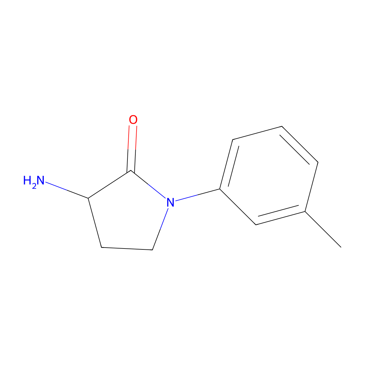 3-Amino-1-(3-methylphenyl)pyrrolidin-2-one molecular structure, CAS 1247538-59-5