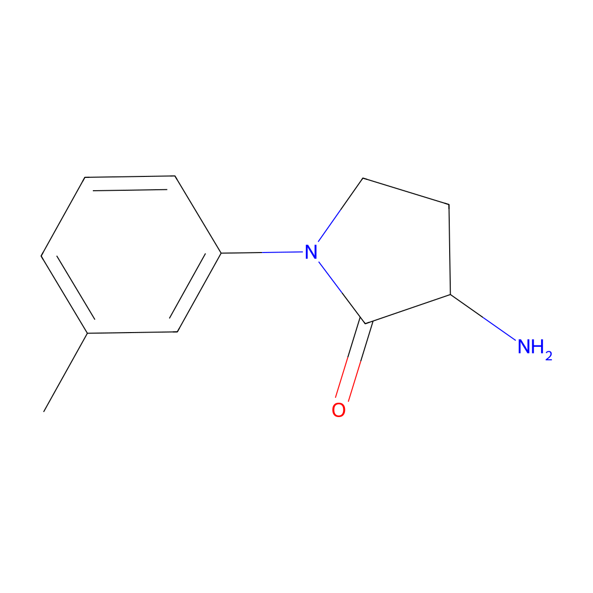3-Amino-1-(3-methylphenyl)pyrrolidin-2-one molecular structure, CAS 1247538-59-5