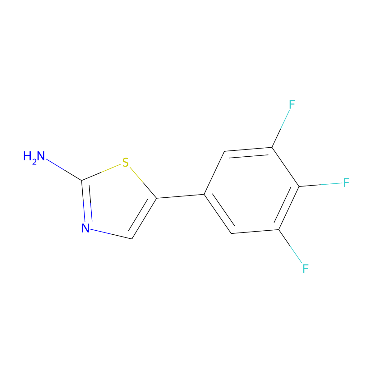 5-(3,4,5-Trifluorophenyl)thiazol-2-amine molecular structure, CAS 1247539-31-6