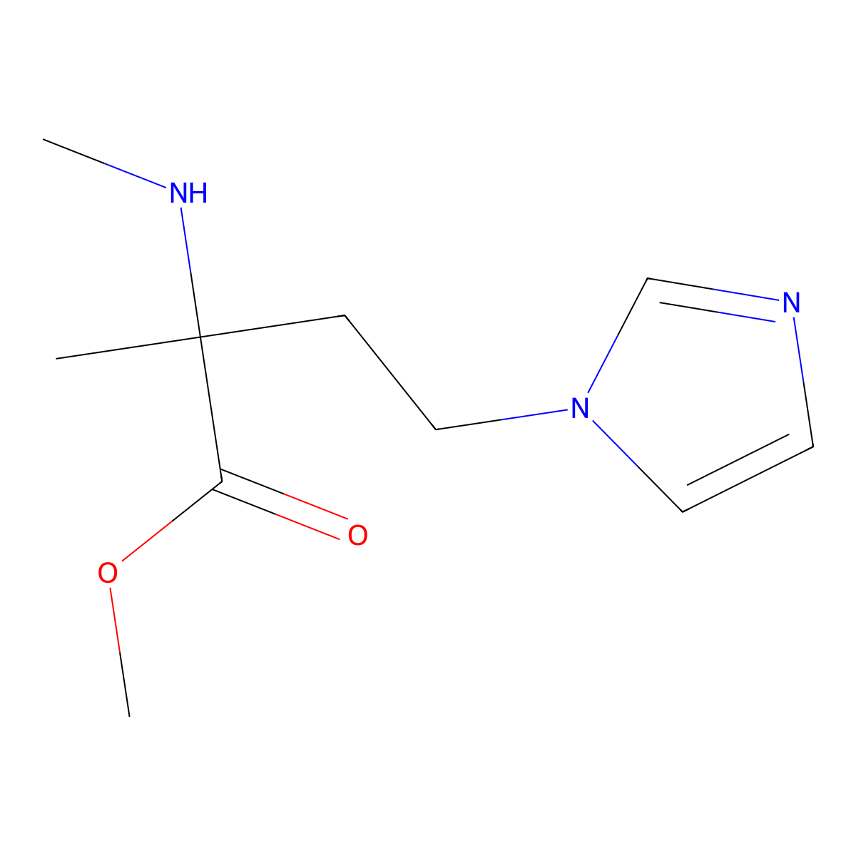 Methyl 4-(1h-imidazol-1-yl)-2-methyl-2-(methylamino)butanoate molecular structure, CAS 1247541-38-3