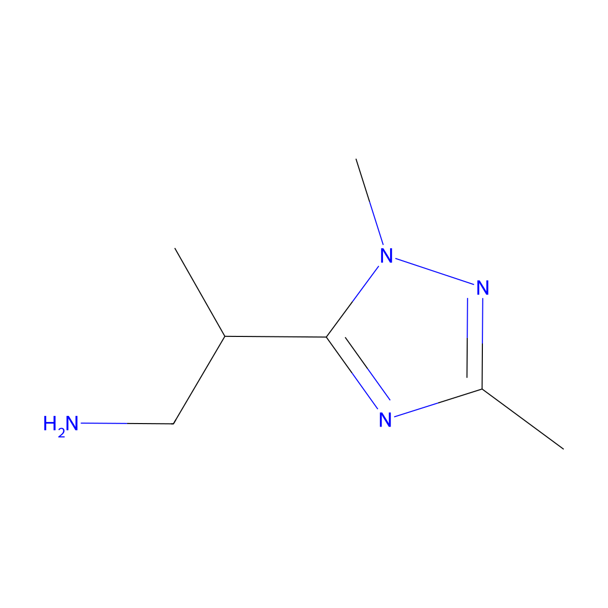 2-(1,3-Dimethyl-1h-1,2,4-triazol-5-yl)propan-1-amine molecular structure, CAS 1247541-56-5