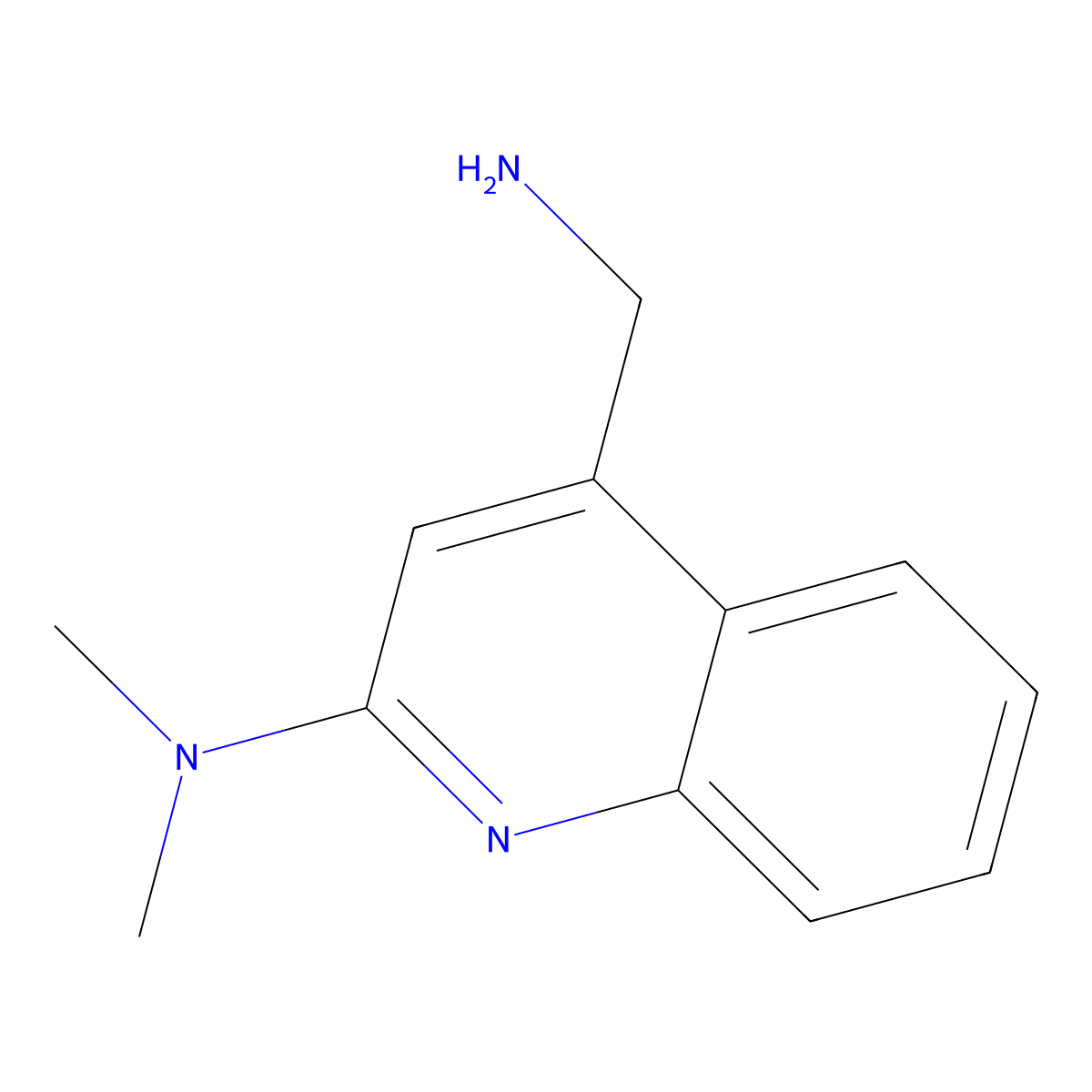 4-(aminomethyl)-N,N-dimethylquinolin-2-amine molecular structure, CAS 1247541-98-5