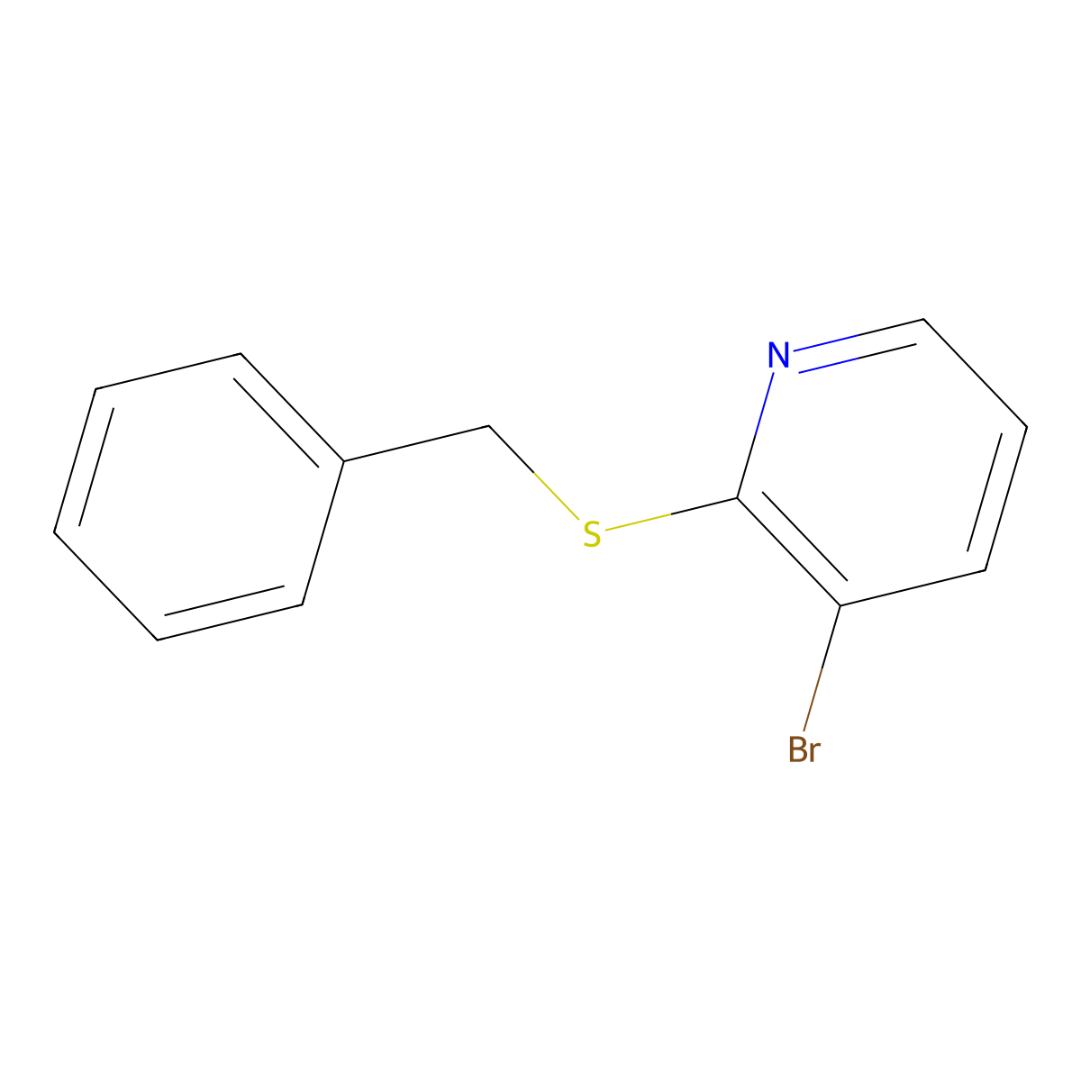 2-(Benzylthio)-3-bromopyridine molecular structure, CAS 1247542-42-2