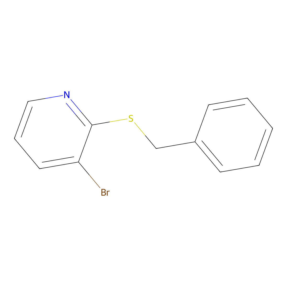 2-(Benzylthio)-3-bromopyridine molecular structure, CAS 1247542-42-2