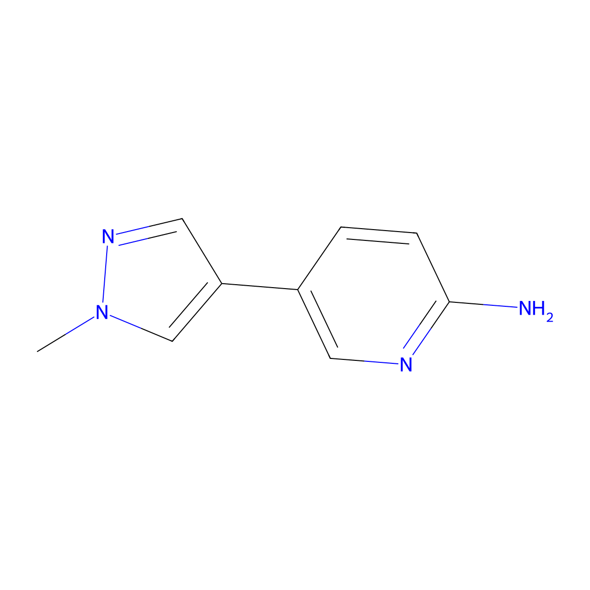 5-(1-methyl-1H-pyrazol-4-yl)pyridin-2-amine molecular structure, CAS 1247542-90-0
