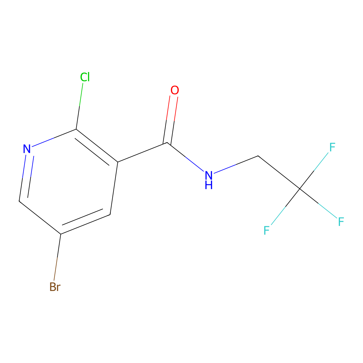 5-Bromo-2-chloro-N-(2,2,2-trifluoro-ethyl)-nicotinamide molecular structure, CAS 1247543-07-2