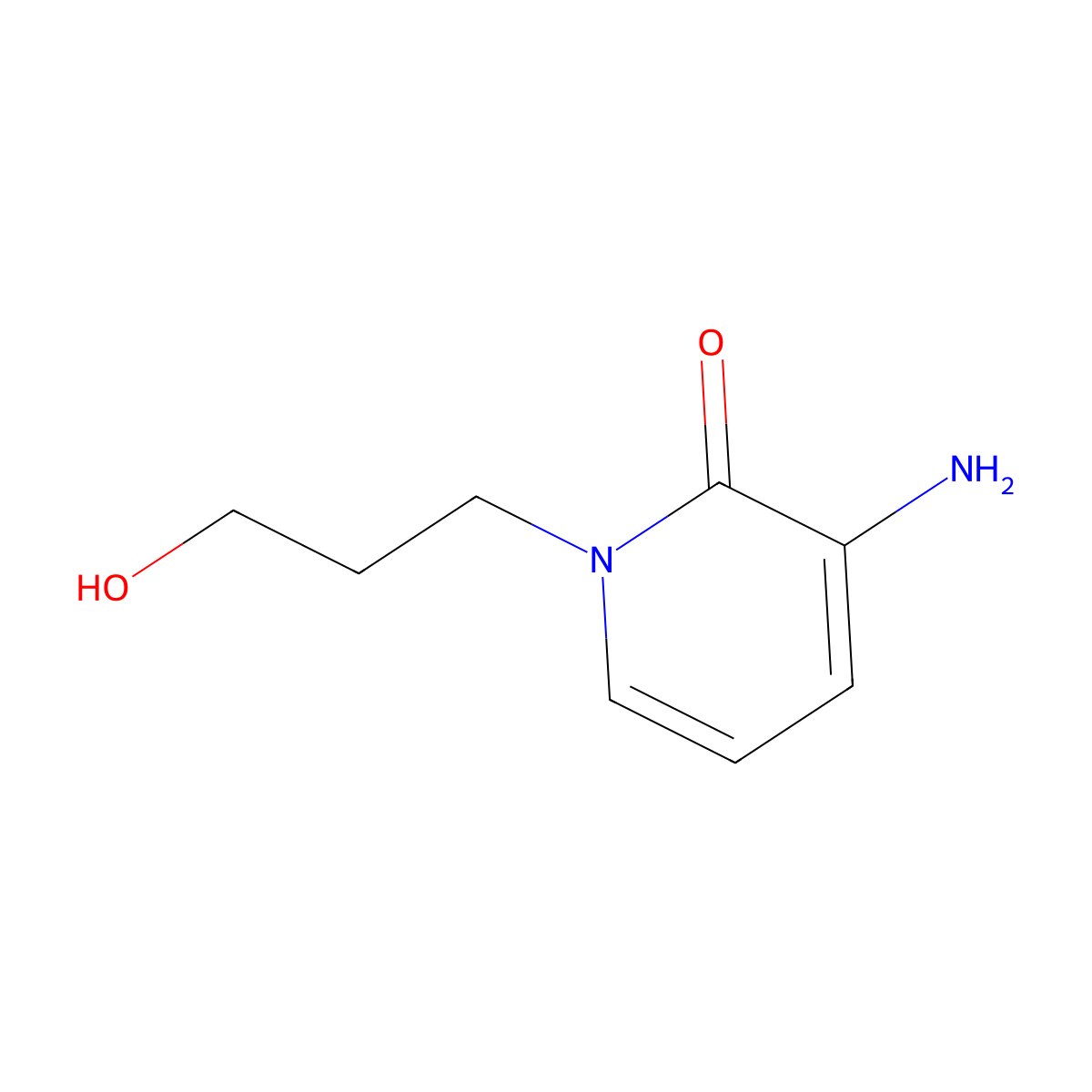 3-Amino-1-(3-hydroxypropyl)-1,2-dihydropyridin-2-one molecular structure, CAS 1247545-67-0