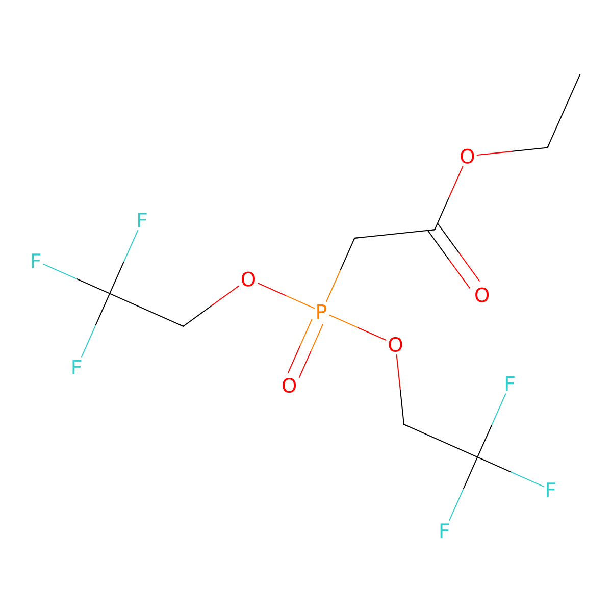 Ethyl [bis(2,2,2-trifluoroethoxy)phosphinyl]acetate molecular structure, CAS 124755-24-4