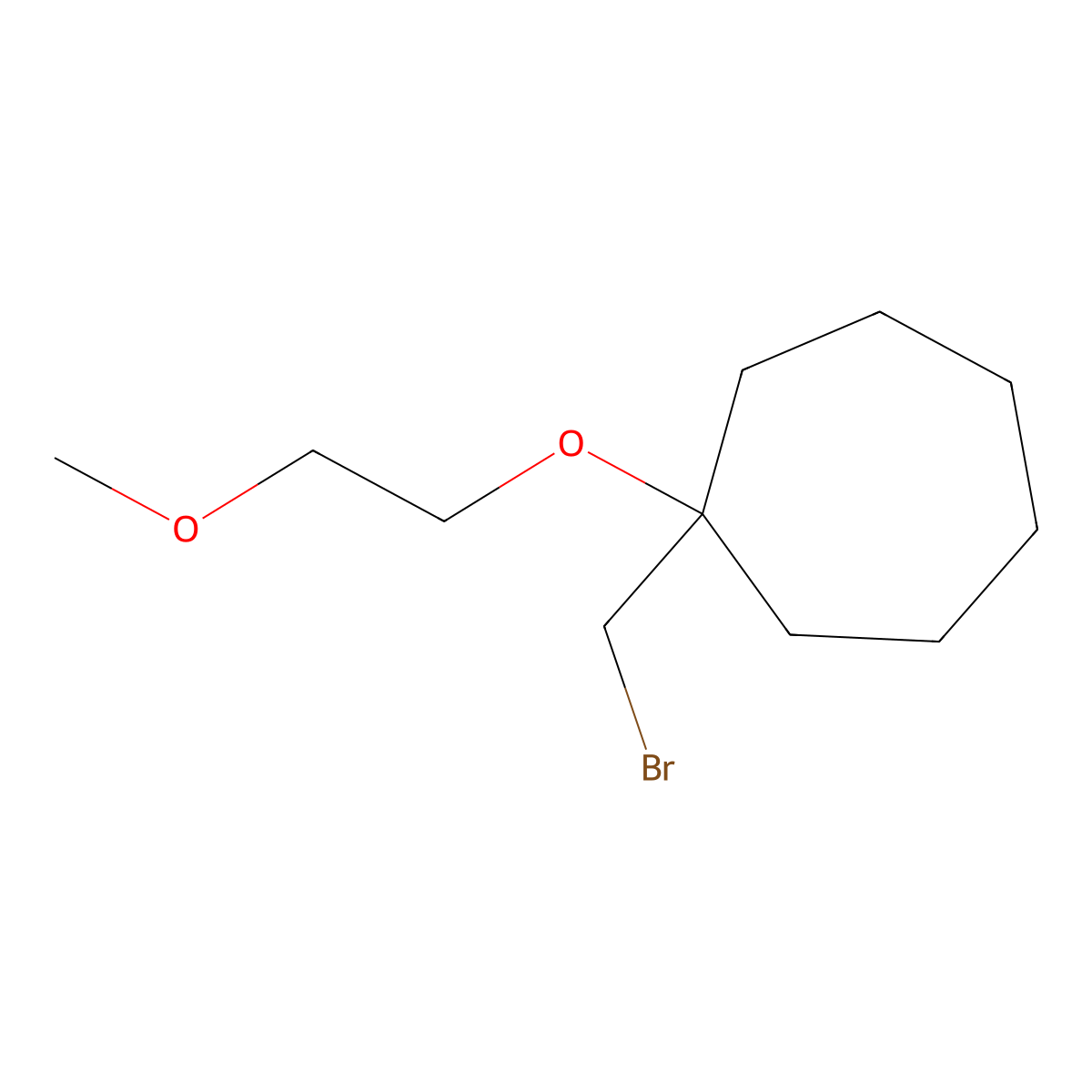 1-(Bromomethyl)-1-(2-methoxyethoxy)cycloheptane molecular structure, CAS 1247553-28-1