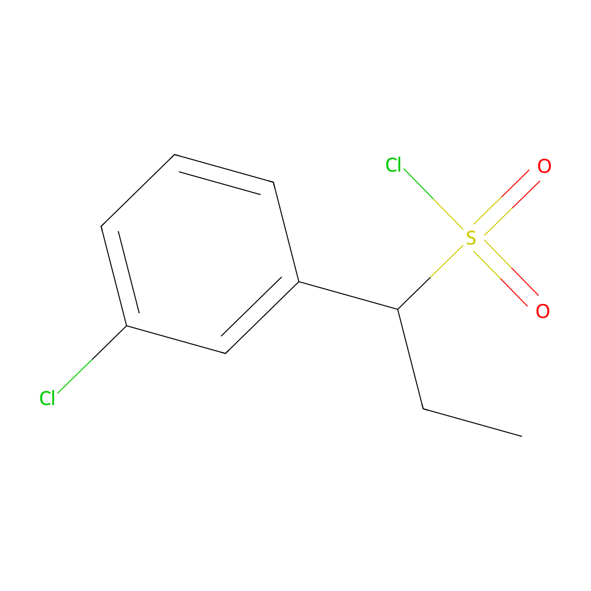 1-(3-Chlorophenyl)propane-1-sulfonyl chloride molecular structure, CAS 1247553-86-1