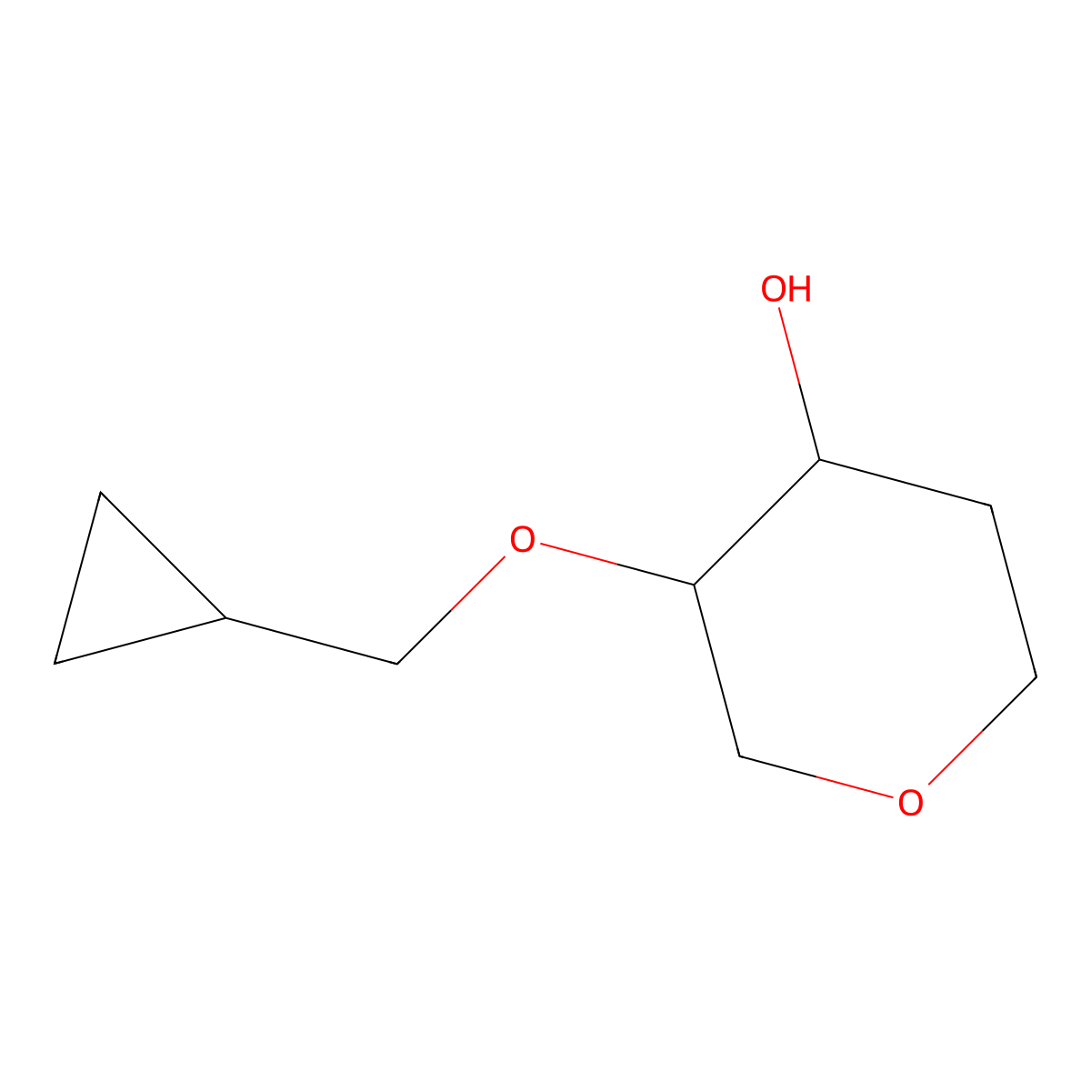3-(Cyclopropylmethoxy)oxan-4-ol molecular structure, CAS 1247557-37-4