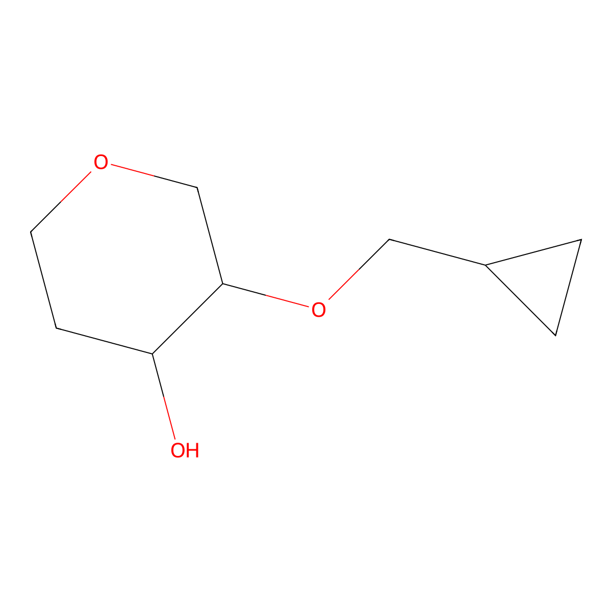 3-(Cyclopropylmethoxy)oxan-4-ol molecular structure, CAS 1247557-37-4