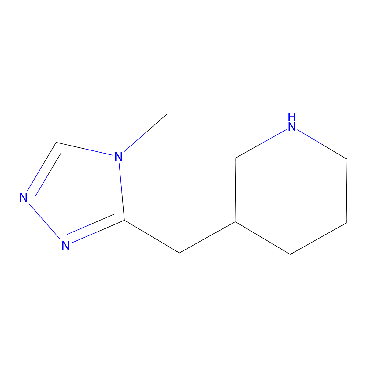 3-[(4-methyl-4H-1,2,4-triazol-3-yl)methyl]piperidine molecular structure, CAS 1247559-45-0