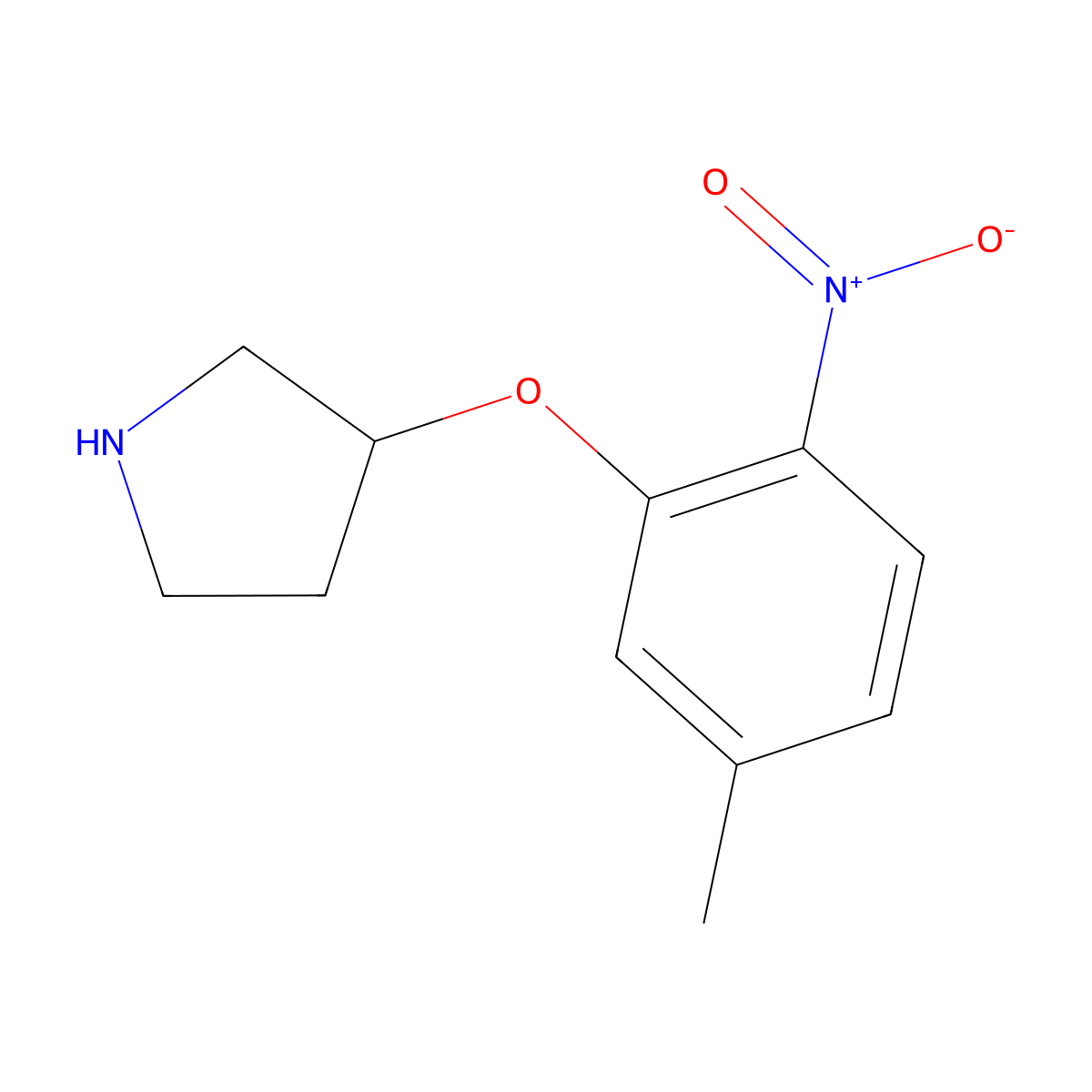 3-(5-Methyl-2-nitrophenoxy)pyrrolidine molecular structure, CAS 1247559-96-1