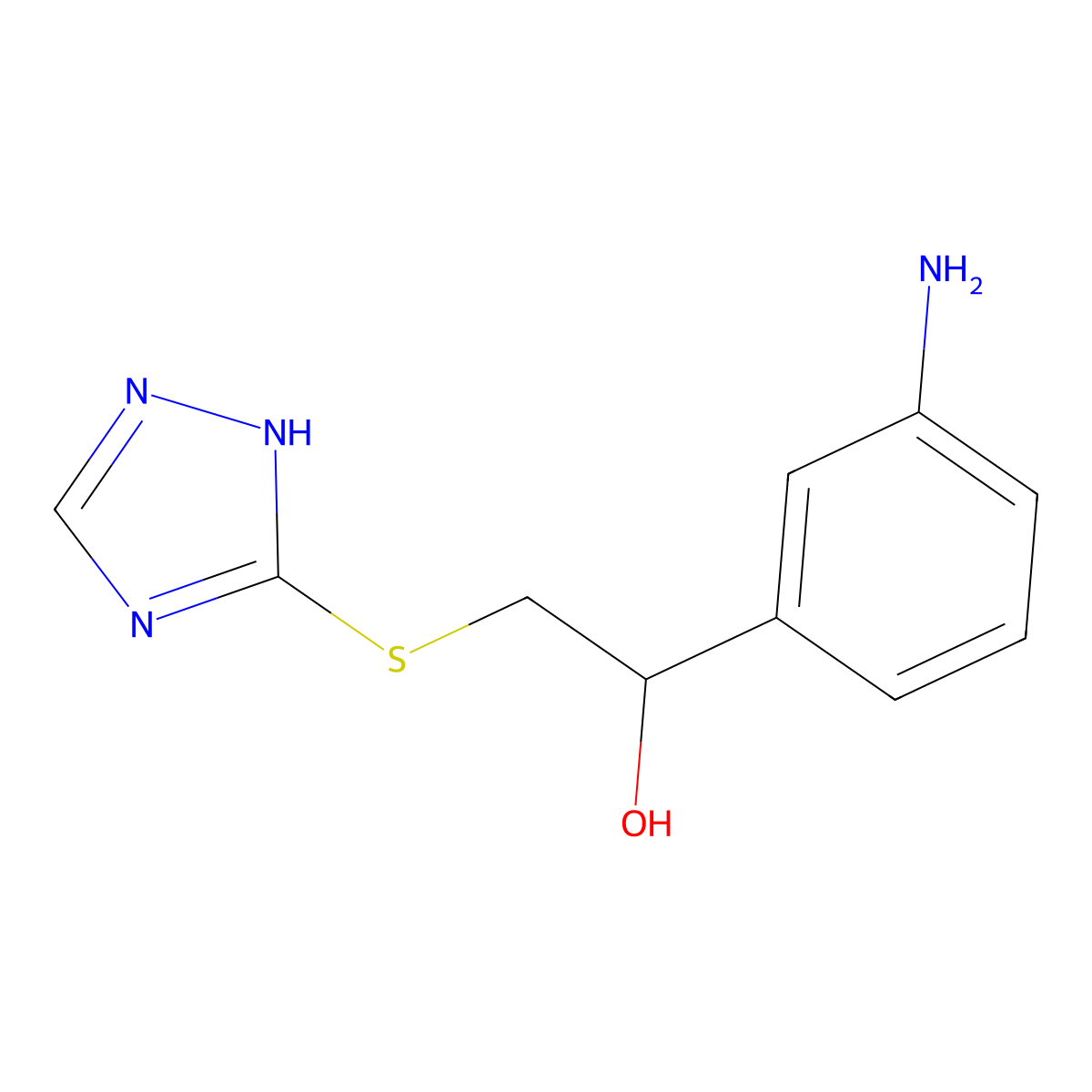 1-(3-Aminophenyl)-2-(1h-1,2,4-triazol-5-ylsulfanyl)ethan-1-ol molecular structure, CAS 1247560-95-7