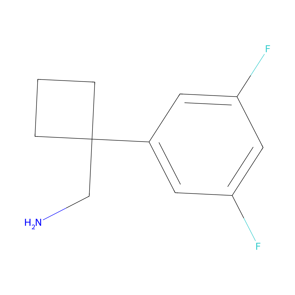 1-(3,5-Difluorophenyl)cyclobutanemethanamine molecular structure, CAS 1247561-09-6