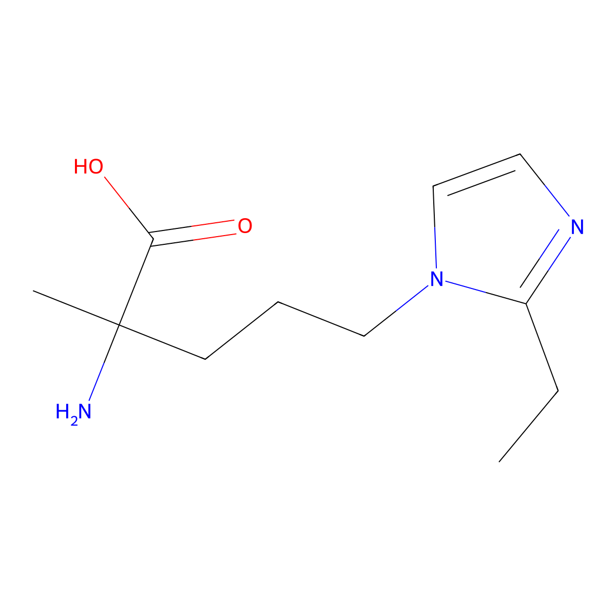 2-Amino-5-(2-ethyl-1h-imidazol-1-yl)-2-methylpentanoic acid molecular structure, CAS 1247562-27-1