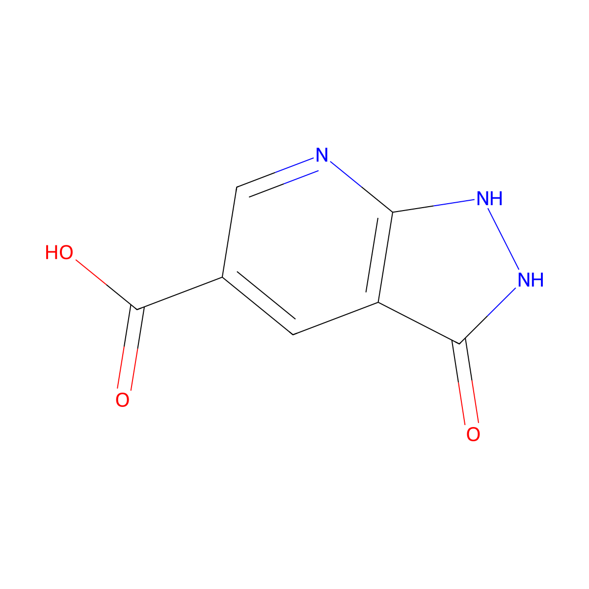 3-oxo-2H,3H,7H-pyrazolo(3,4-b)pyridine-5-carboxylic acid molecular structure, CAS 1247562-67-9
