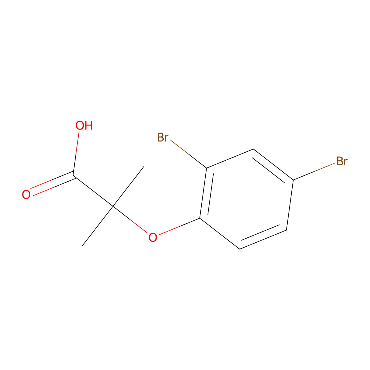 2-(2,4-Dibromophenoxy)-2-methylpropanoic acid molecular structure, CAS 1247565-84-9
