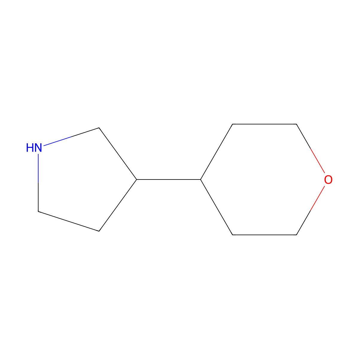 3-(Oxan-4-yl)pyrrolidine molecular structure, CAS 1247566-45-5