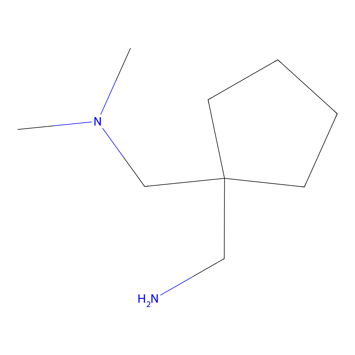 (1-((Dimethylamino)methyl)cyclopentyl)methanamine molecular structure, CAS 1247566-89-7
