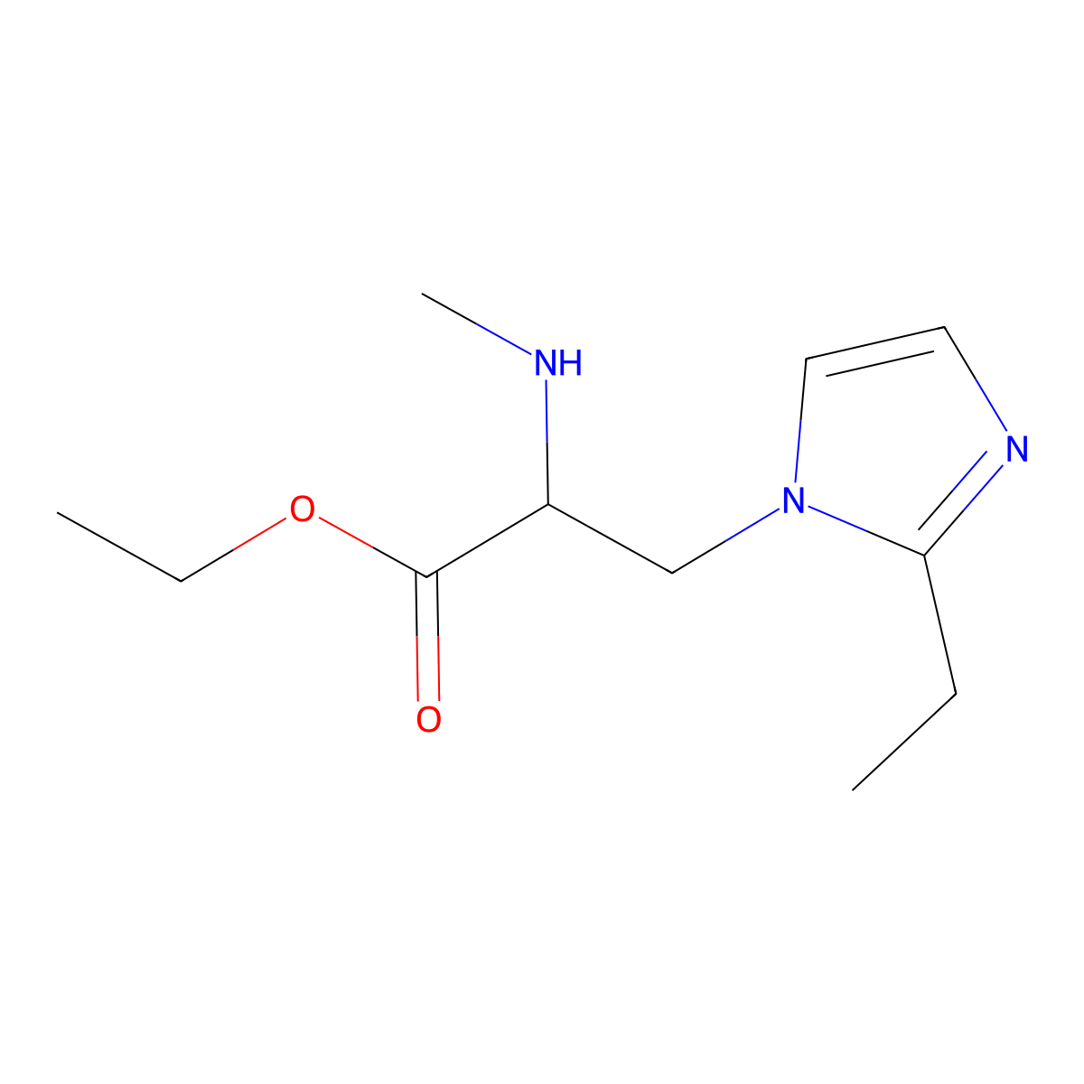 Ethyl 3-(2-ethyl-1h-imidazol-1-yl)-2-(methylamino)propanoate molecular structure, CAS 1247569-47-6