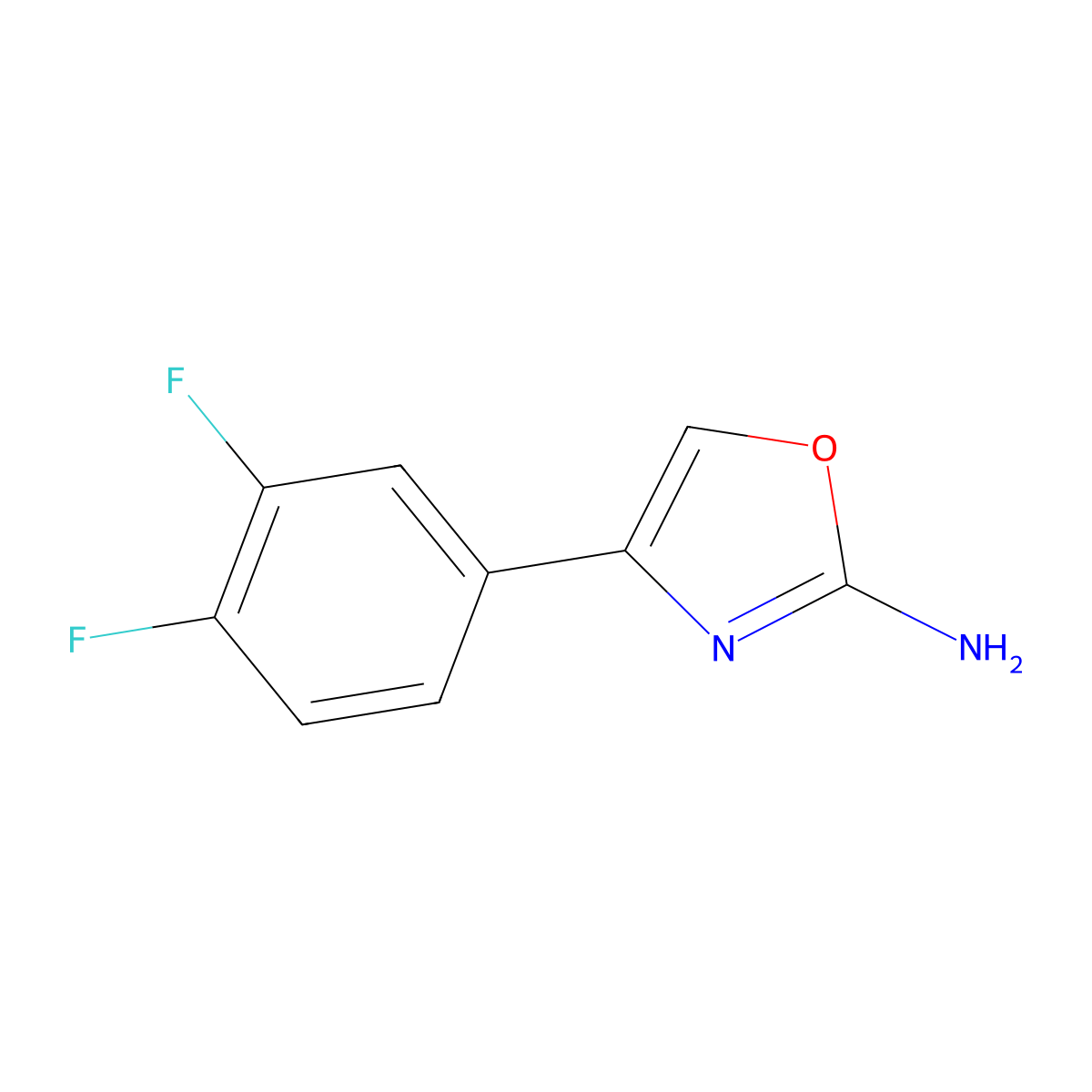 4-(3,4-Difluorophenyl)-1,3-oxazol-2-amine molecular structure, CAS 1247569-55-6