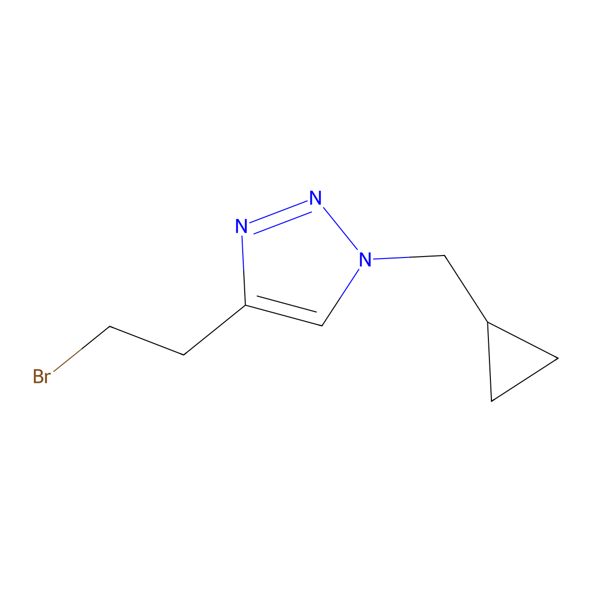 4-(2-Bromoethyl)-1-(cyclopropylmethyl)-1h-1,2,3-triazole molecular structure, CAS 1247569-99-8