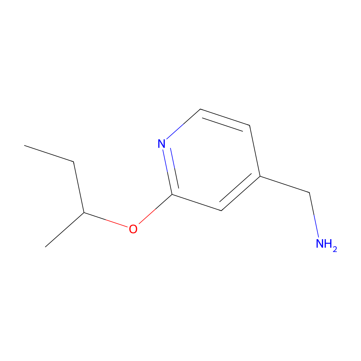 [2-(Butan-2-yloxy)pyridin-4-yl]methanamine molecular structure, CAS 1247570-45-1