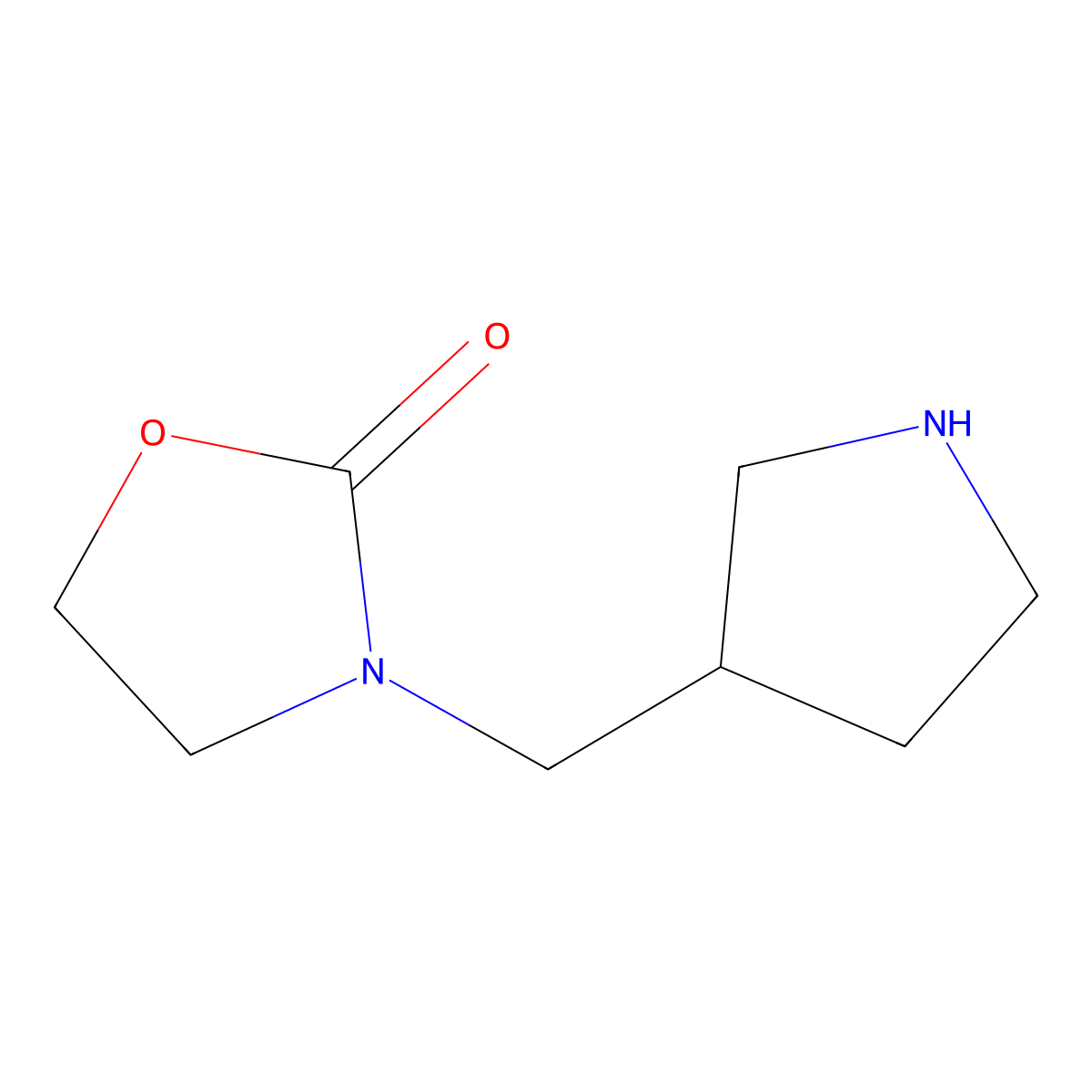 3-(Pyrrolidin-3-ylmethyl)-1,3-oxazolidin-2-one molecular structure, CAS 1247571-80-7