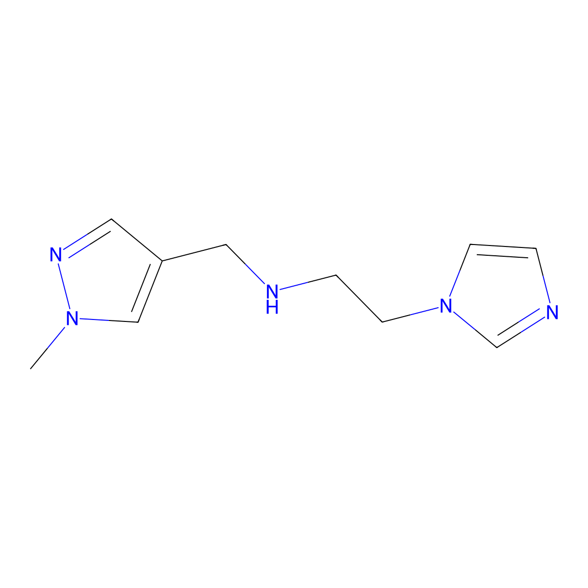 [2-(1H-Imidazol-1-yl)ethyl][(1-methyl-1H-pyrazol-4-yl)methyl]amine molecular structure, CAS 1247572-09-3