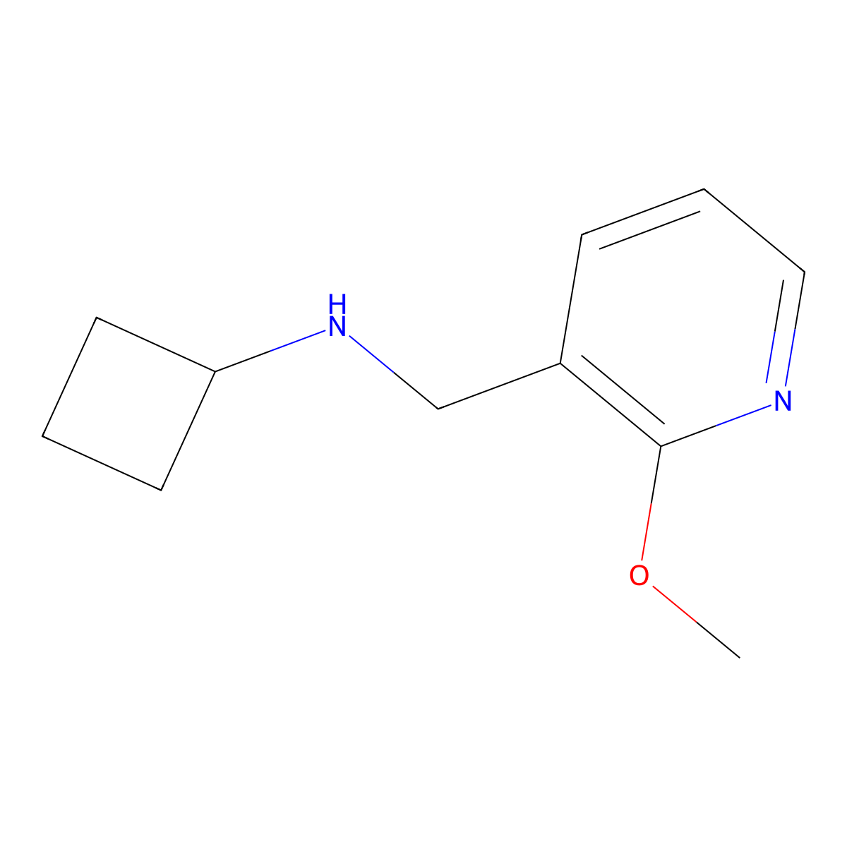 N-[(2-methoxypyridin-3-yl)methyl]cyclobutanamine molecular structure, CAS 1247572-78-6