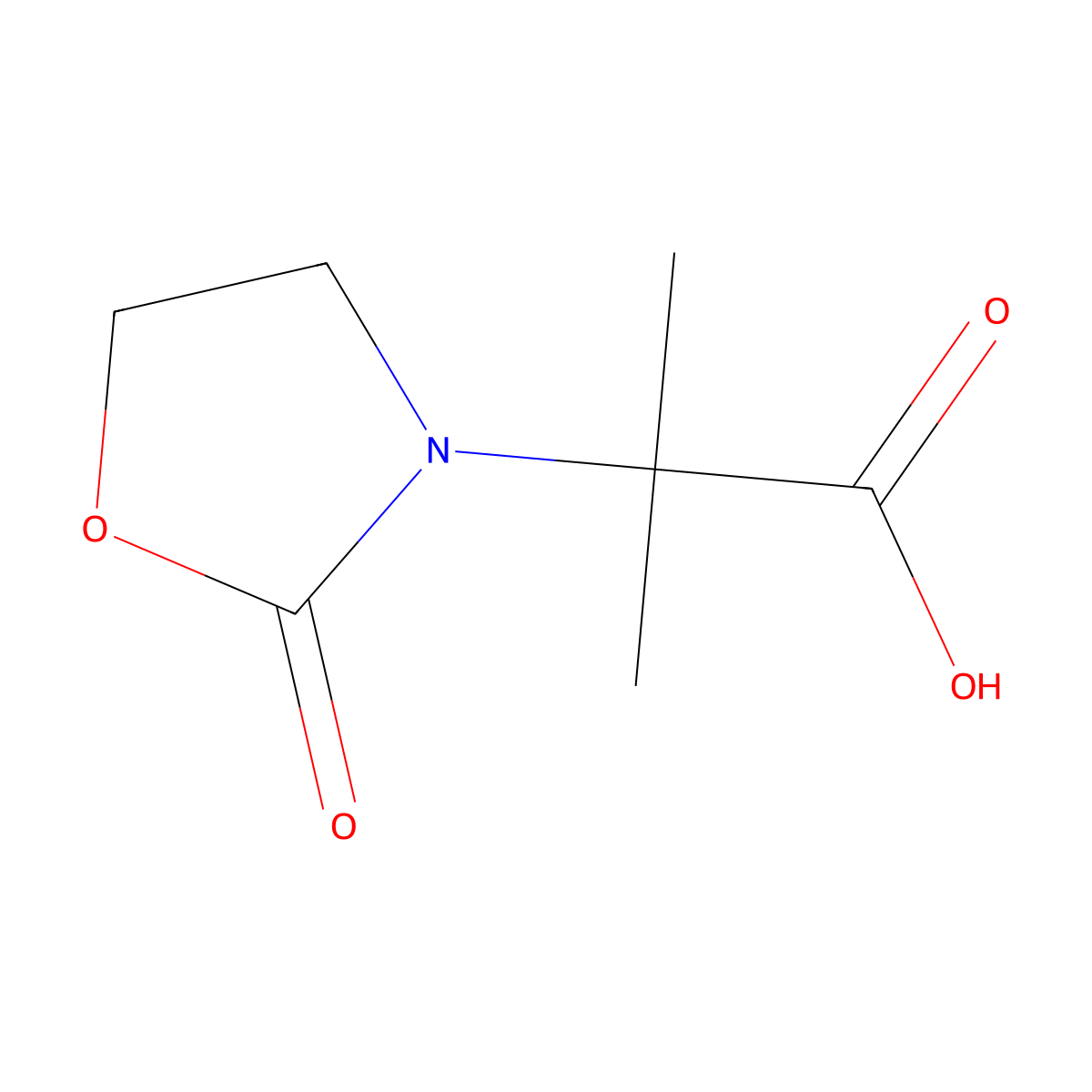 2-Methyl-2-(2-oxo-1,3-oxazolidin-3-yl)propanoic acid molecular structure, CAS 1247574-55-5